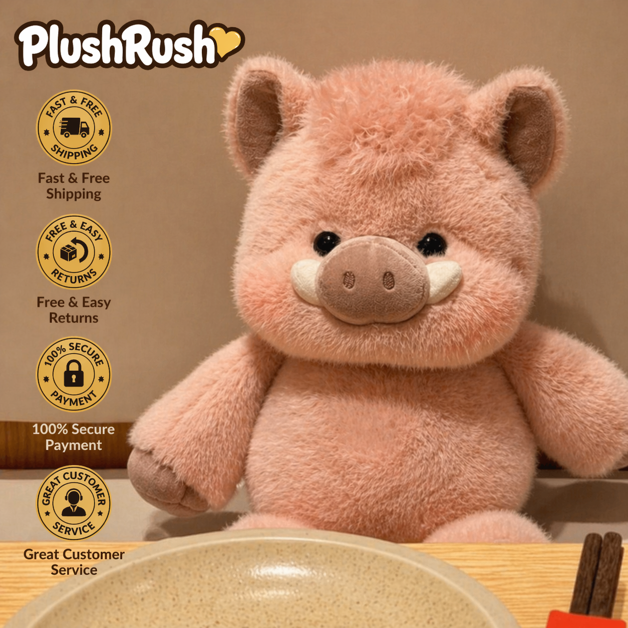 PlushRush® Running Highland Cow Plushie