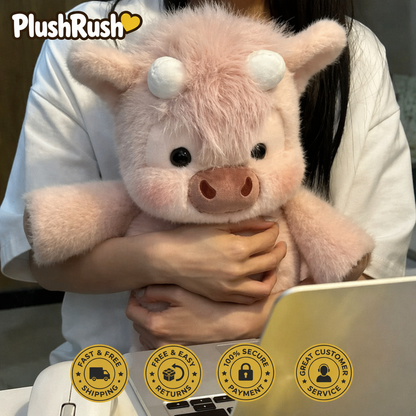 PlushRush® Running Highland Cow Plushie