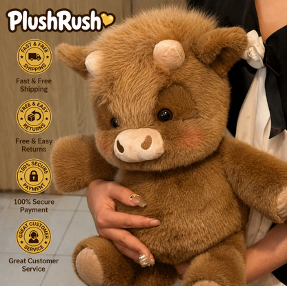 PlushRush® Running Highland Cow Plushie