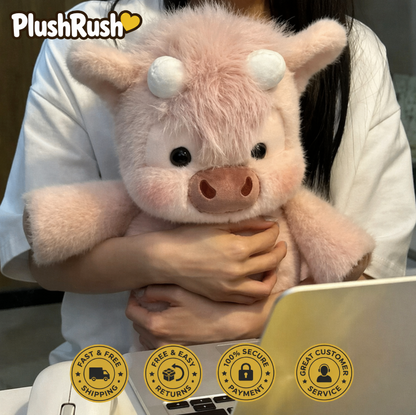 PlushRush® Running Highland Cow Plushie
